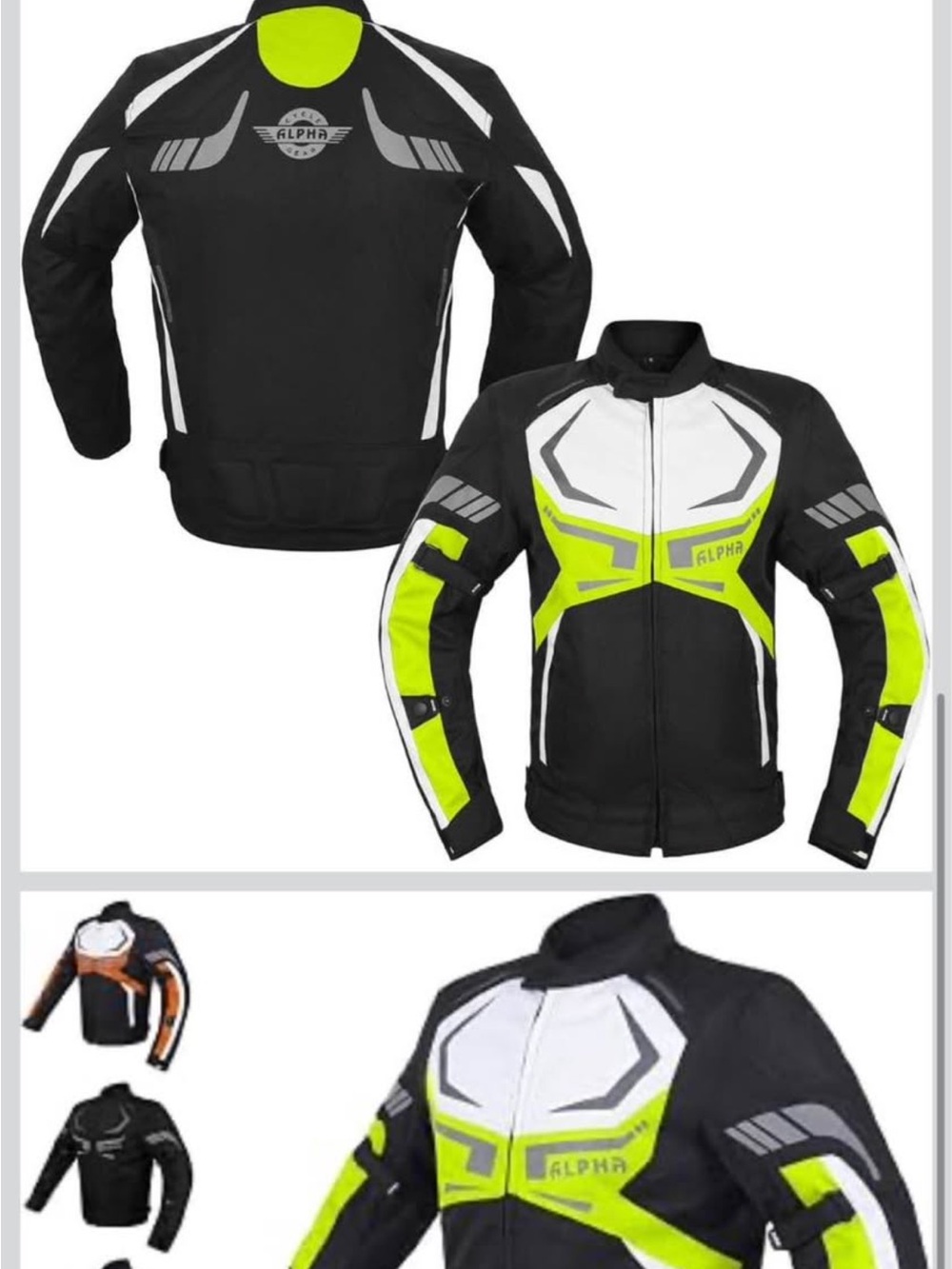 Alpha Men’s High-Visibility Black & Neon green Performance Jacket
